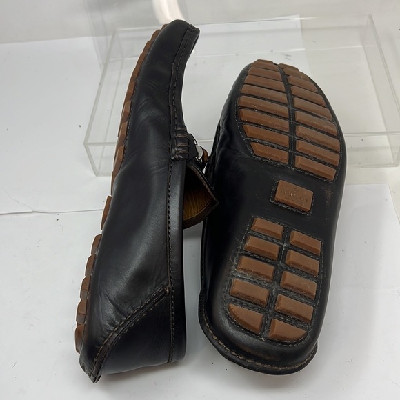 Gucci Men’s Sz 8 Brown Leather Bamboo Horsebit Slip on Loafers - Picture 10 of 14